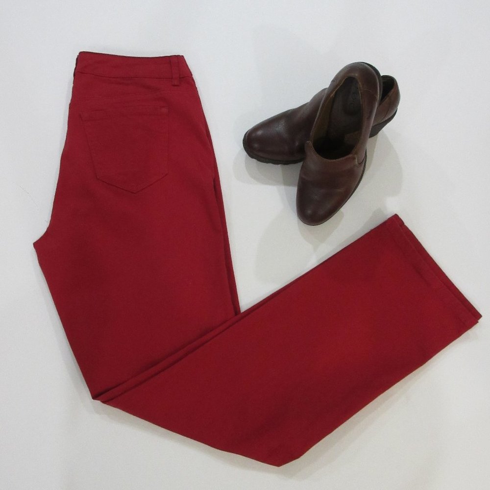 Bandolino Red Samantha Straight Leg Denim Size 10